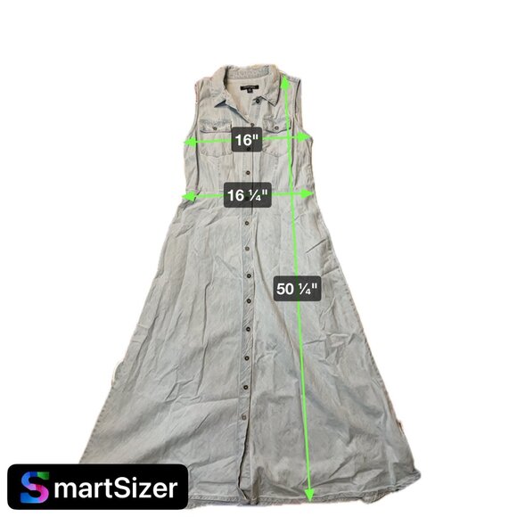 Chadwicks Sleeveless Denim Button Up Maxi Dress Light Blue Size 10 P - Picture 5 of 6